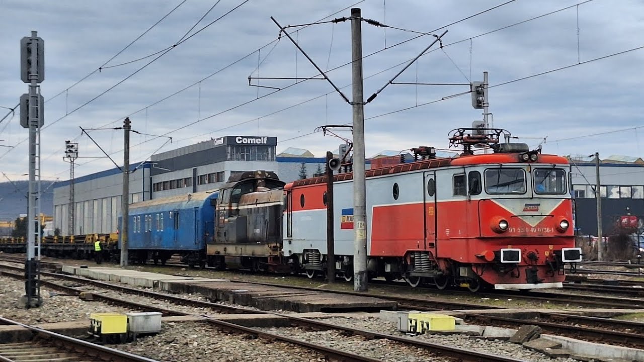 Trenul Robel CFR Marfă în stația Bistrița Nord 