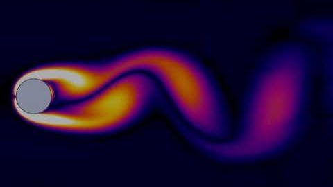 Von Karman vortex street (laminar, Vorticity), Re = 100