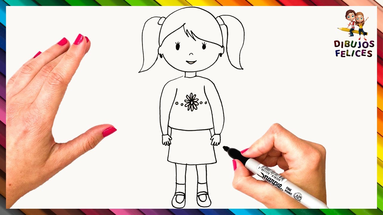 Cómo Dibujar Una Niña Paso A Paso 👧 Dibujo Fácil De Niña