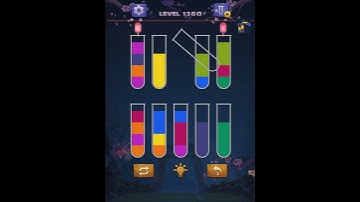 water sort puzzle level 1380 , sort water color puzzle level 1380 #shorts