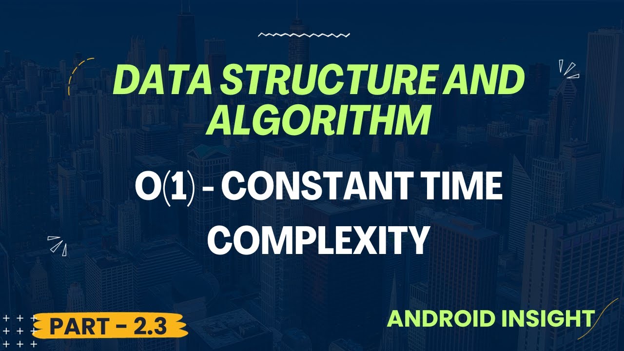 2.3 - Constant Time Complexity - Big O(1) | Java | Tamil - YouTube