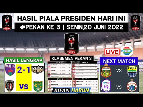 Hasil Piala Presiden Hari ini | Persita vs Dewa United | Jadwal Piala Presiden 2022 | Live Indosiar