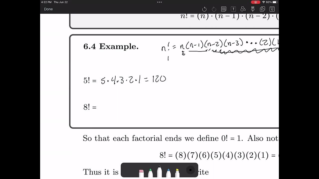 Example 6.4 (The Factorial) - YouTube