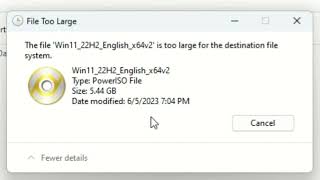 How to fix the file is too large for the destination file system Windows 11