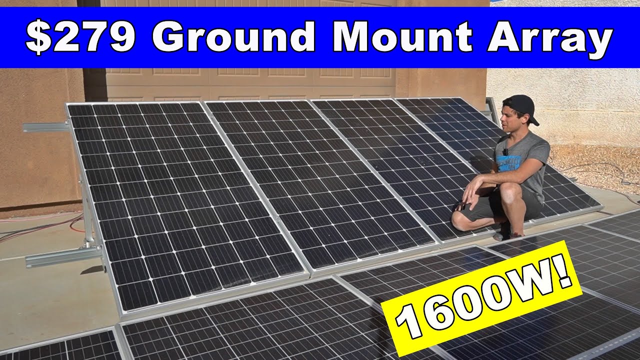 EG4 BrightMount Solar Panel Ground Mount Rack Kit | 4 Panel Ground Mount |  Adjustable Angle