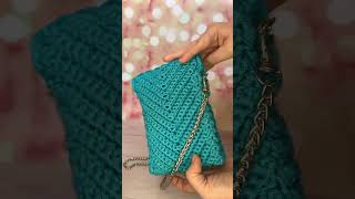 Сумочка из полиэфирного шнура, связанная крючком #crochet #handmade #вязаниекрючком #сумкакрючком