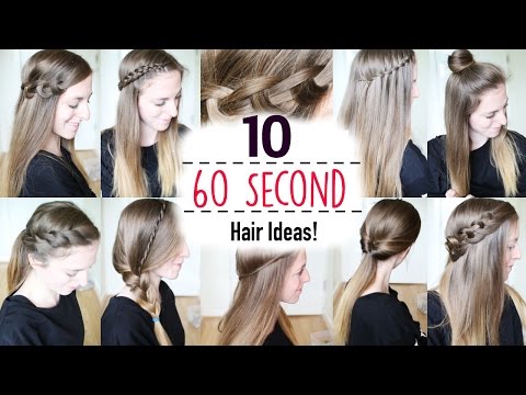 Ten 60 Second Heatless Hairstyles / 1 Minute Hairstyles | Quick Hairstyles | Braidsandstyles12