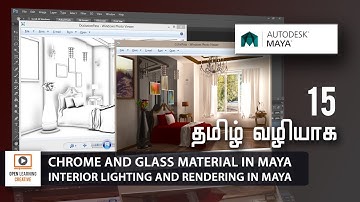 Interior GI Lighting and Rendering|Chrome and Glass Material in Maya | Lesson 15/20 | Tamil Tutorial