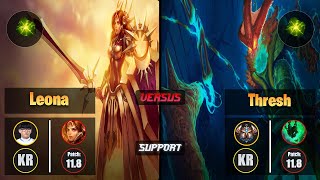 Hoit LEONA (Support) [Aftershock] VS THRESH - Challenger KR Patch 11.8