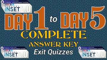 VINSET 2.0 COMPLETE ANSWER KEY DAY 1 TO DAY 5 –  Exit Quizzes