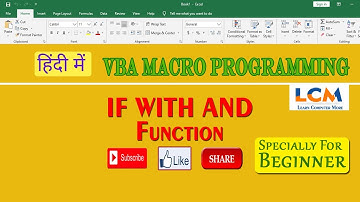 #excelvba #excelvbatutorial    IF with AND in VBA Macro Programming specially for beginner