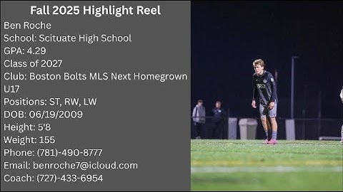 Ben Roche 2027 - Fall 2025 MLS Next Highlight Reel