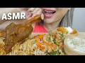 ASMR Afghan FOOD *Lamb Shank, Afghan Rice with Firni Milk Pudding Relaxing Eating Sounds| N.E