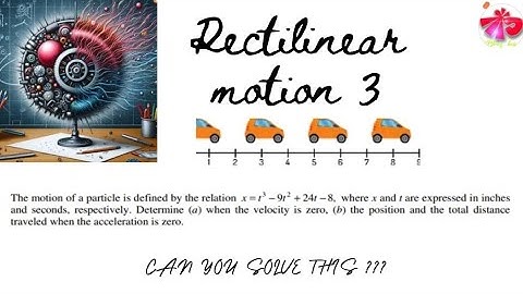 Kinematics of Particles Rectilinear Motion 3 #Engineering Mechanics#Applied Mechanics