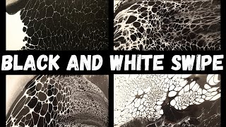 Acrylic Pour Black and White Swipe - Black and White Art for Beginners