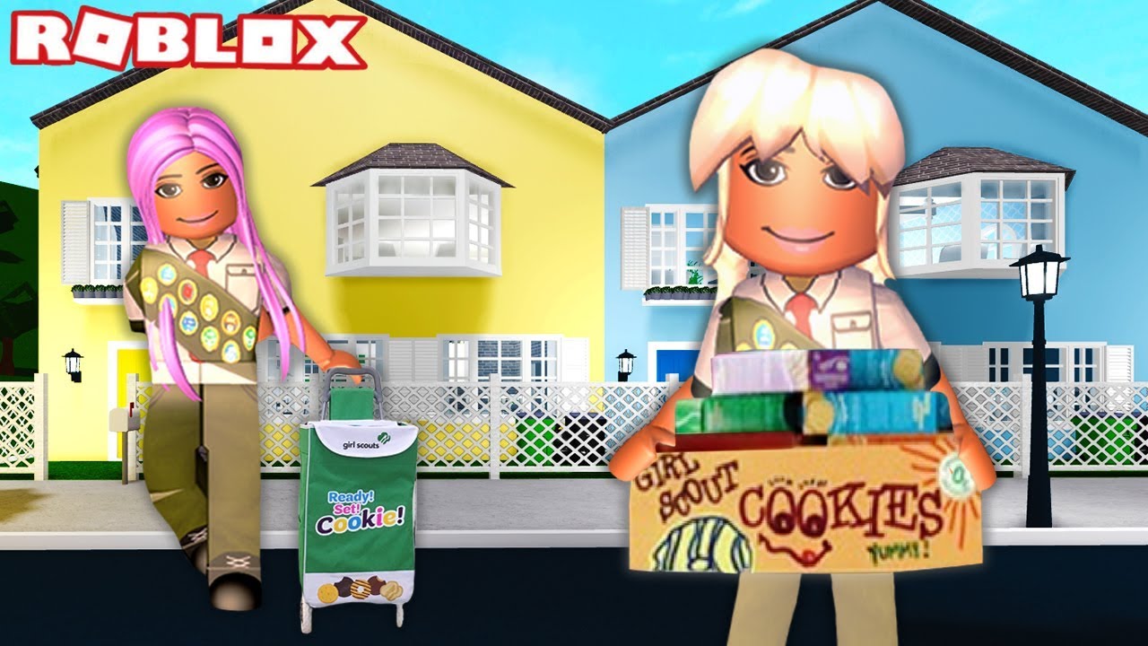 Selling Girl Scout Cookies In Bloxburg Roblox Roleplay Youtube