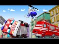 Поезд Трой -  Пожарного Фрэнка сбило шаром для сноса зданий! - детский мультфильм