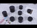 Empty big capacity skincare shiny black cosmetic cream jar with black cap