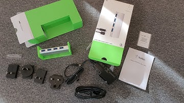 Belkin USB 3.0 4-Port hub + USB-C Cable Unboxing
