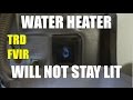 Repair Water Heater pilot light won't stay lit - sealed combustion chamber Thermal TRD FVIR