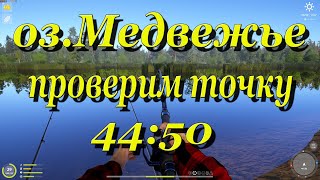 оз. Медвежье / как себя чувствует точка 44:50 / Русская рыбалка-4