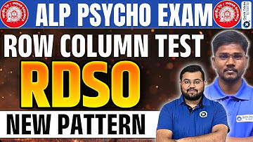 RRB ALP 2025 Psycho Test | Row Column Test - RDSO New Pattern | Railway ALP Psycho Exam|by Shiv sir