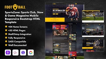 SportsZone: Sports Club, New & Game Magazine Mobile Responsive Bootstrap HTML Template #template