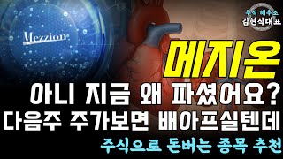 [메지온] 주주님! 아니 지금 왜 파셨어요?? 다음주 주가보면 배아프실겁니다! 그이유는 영상에서 공개합니다바이오 대장주 유데나필 폰탄