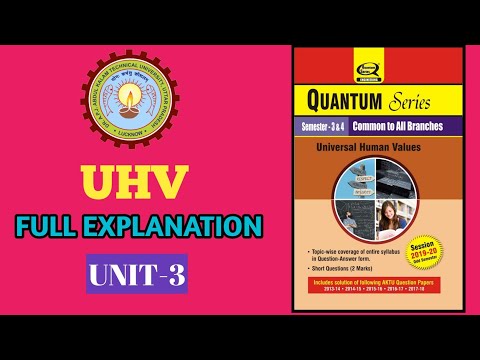 UHV UNIT - 3 {AKTU} FULL EXPLANATION [MOST IMPORTANT QUESTIONS] #UHVAKTU #UNIVERSALHUMANVALUES