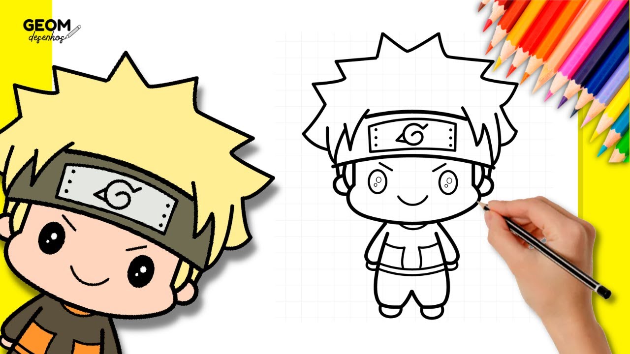 COMO DESENHAR KAKASHI CHIBI ( passo a passo) RÁPIDO E FÁCIL 