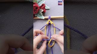 Macrame flower pattern using larks head knot #macrame #knots #diy #flower #pattern #knot #tutorial
