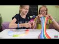 С Мамой делаем РАДУЖНЫЙ СЛАЙМ / СЛАЙМ РАДУГА / rainbow slime