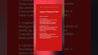 YH English Education || Types of Recount Text