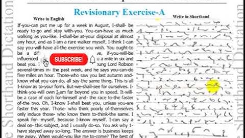 Revisionary Exercise (A) @ 100 WPM - PitmanShorthandRevisionary Exercise-A-UniqueShorthandDictation