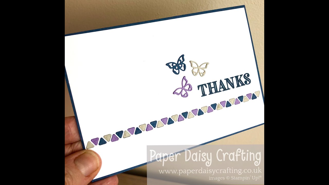 Thank You card with Stampin' Up! Triangle Stitched dies - YouTube