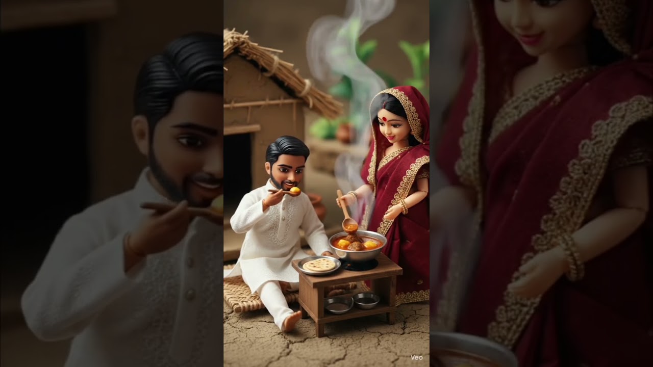 miniature doll making food 