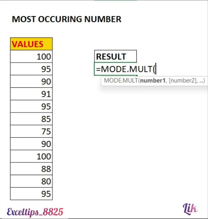 find-most-occurring-number-in-ms-excel-excel-exceltips