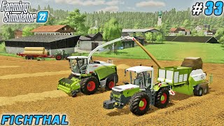 A modern forage harvester and baler are collecting straw | Fichthal V2 Farm | FS 22 | Timelapse #33