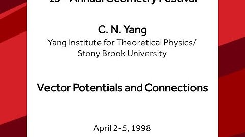 Vector Potentials and Connections - C. N. Yang