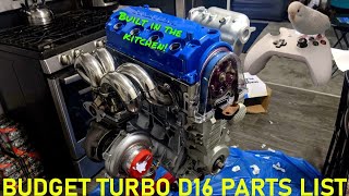 Honda D16 Turbo Parts List!