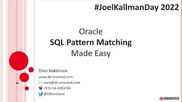 Oracle SQL Pattern Matching Made Easy