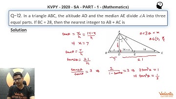 KVPY 2020 Paper Solution | Q.12 | KVPY Maths Part 1 | SA Stream | Class 11 | KVPY Exam | Vedantu