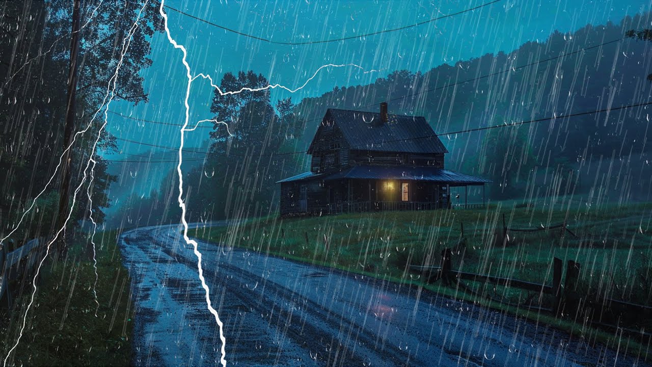 Duerme Profundo en 3 Min con Lluvia Fuerte y Truenos – Sonido Relajante ...