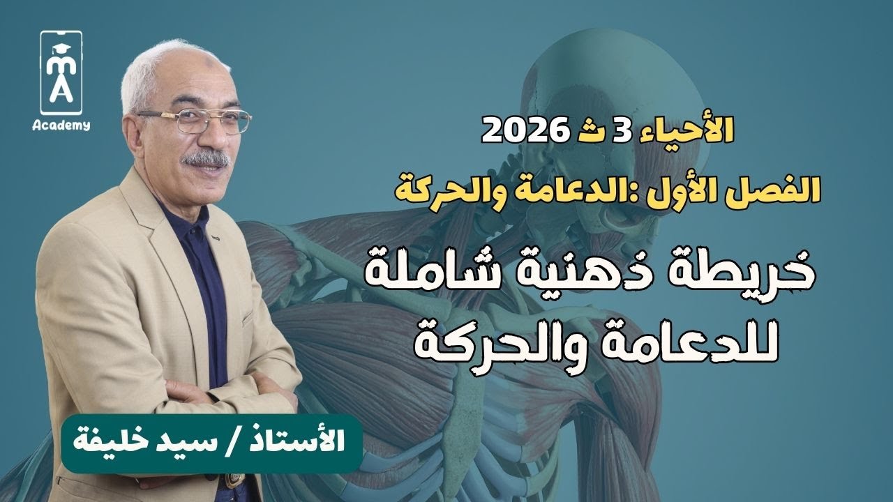 الأحياء 3 ث | خريطة ذهنية ومراجعة شاملة للفصل الأول الدعامة والحركة