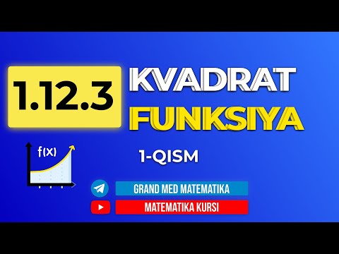 Video: Kvadrat funksiya nima va misollar?