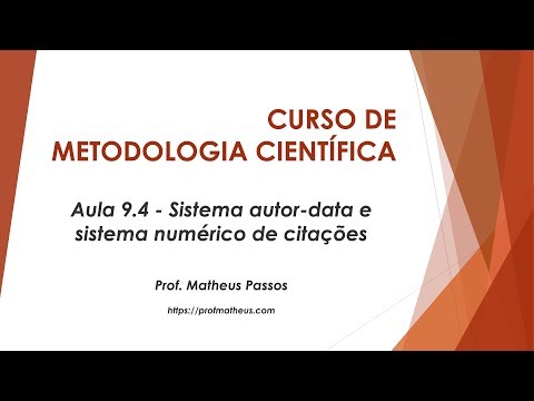 Aula 9.4 - Sistema autor-data e sistema numérico de citações