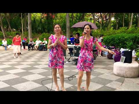 人生若只如初见 小宜 罗拉 姐妹花 屯门公园表演  旺角菜街艺人singing 2018年5月17日