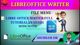Libreoffice Writer File Menu Full Tutorial In Hindi || Writer File Menu ||