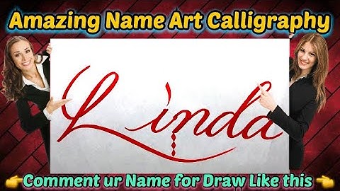 Linda Name Signature Calligraphy Status | How to Draw, Cursive Calligraphy with Cut Marker
