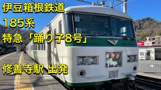 伊豆箱根鉄道 駿豆線 185系 特急「踊り子8号」修善寺ー東京 修善寺駅 出発